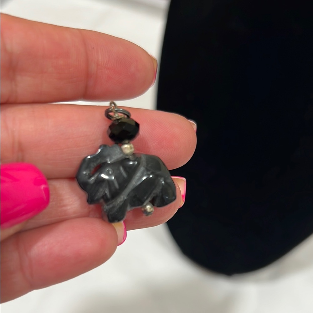 Black Onyx Elephant Pendant